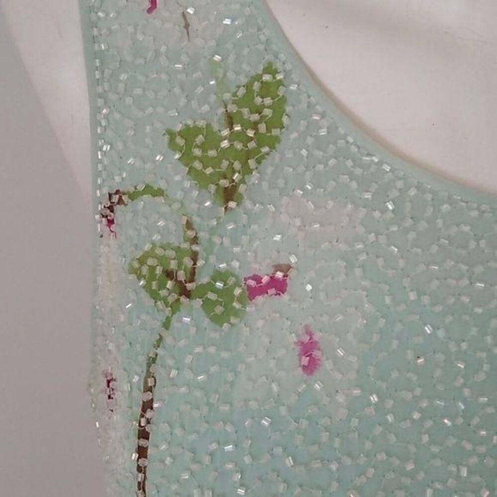 Kay Unger Fitted Fully Beaded Floral Dress 14 - Picture 4 of 9